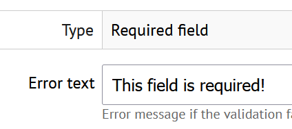 New input validator with a custom error message
