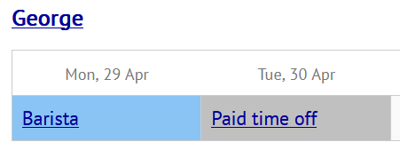 Display time off entries in schedule calendar view